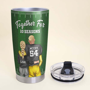 Football Couple I Like The Game But Love The Player Personalized Tumbler - Tumbler Cup - GoDuckee