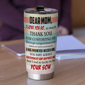 Dear Super Mom, Thank You For Comforting Me, Personalized Tumbler, Gift For Mom - Tumbler Cup - GoDuckee