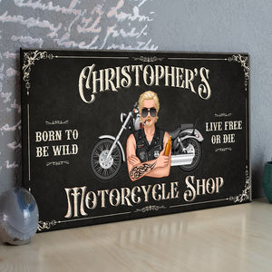 Born To Be Wild Live Free Or Die Personalized Biker Metal Sign - Metal Wall Art - GoDuckee