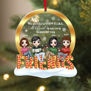 Friends Are Like A Snowflake, Personalized Acrylic Ornament - Ornament - GoDuckee