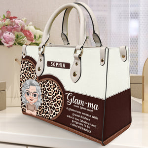Glam ma Noun, Family Grandma And Children Leather Bag - Leather Bag - GoDuckee