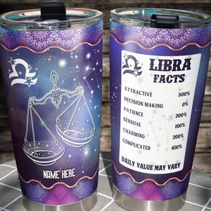 Horoscope Zodiac Libra Facts - Personalized Tumbler Cup - Libra Gifts - Tumbler Cup - GoDuckee