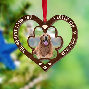 The Moment I Saw You Dog Personalized Wood Ornament - Ornament - GoDuckee