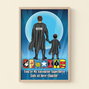 Grandad - You Are My Favourite Hero Personalized Canvas Print, Gift For Father - Poster & Canvas - GoDuckee