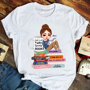 Just A Girl Who Loves Books Personalized Book Girl Shirt, Gift For Book Lovers - Shirts - GoDuckee