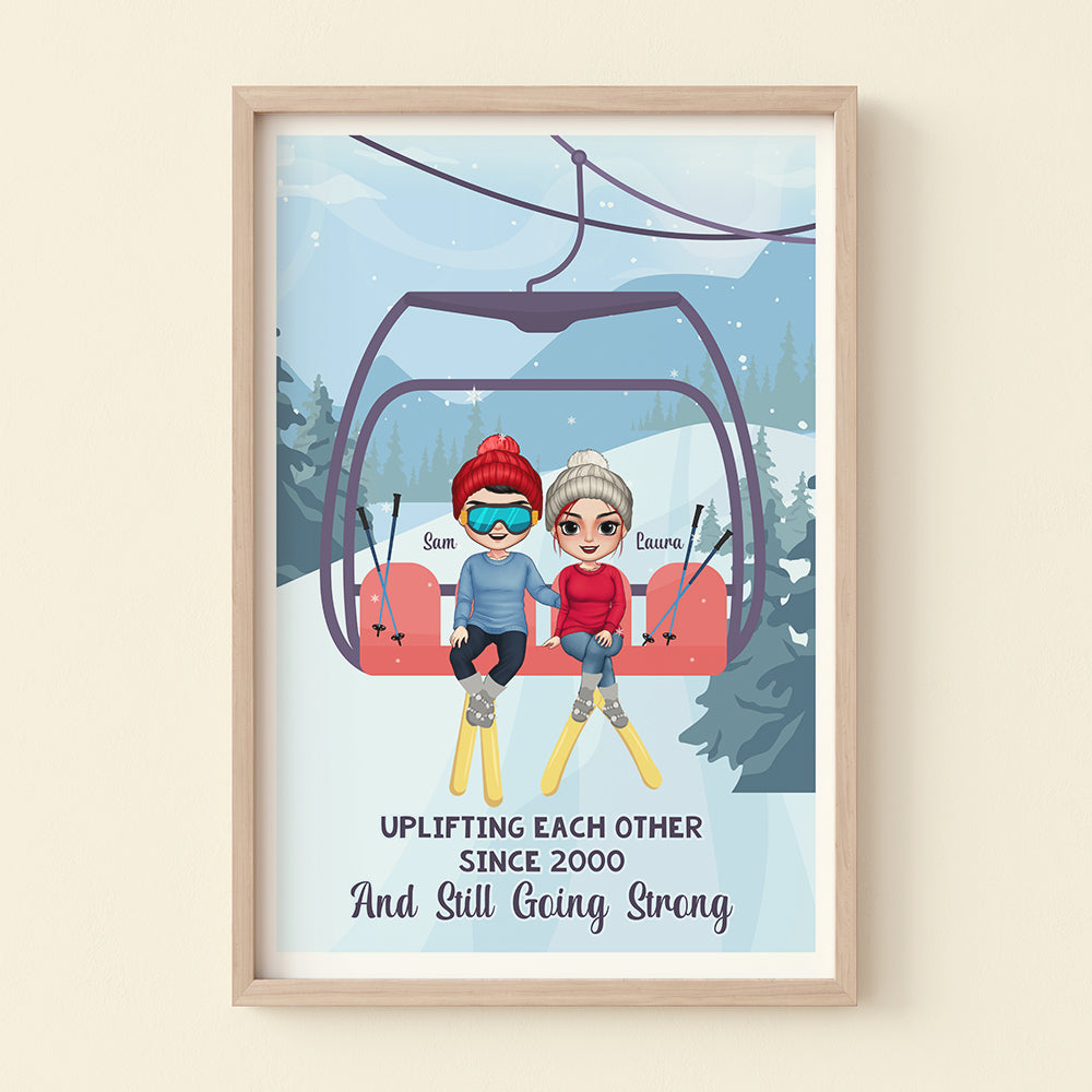 Uplifting Each Other And Still Going Strong, Personalized Ski Couple Poster & Canvas - Poster & Canvas - GoDuckee