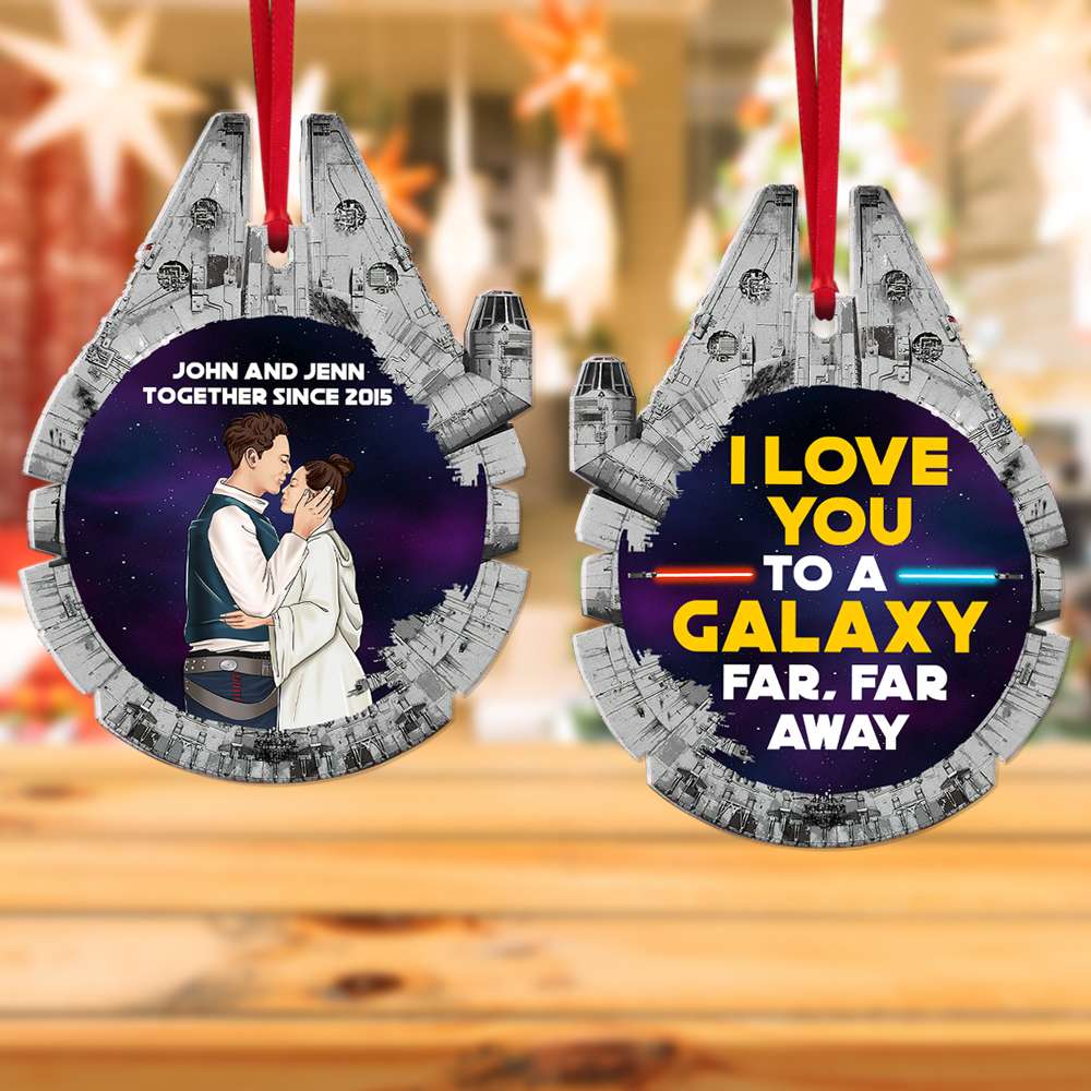 Couple Love You To The Galaxy Far Far Away, Personalized Acrylic Ornament - Ornament - GoDuckee