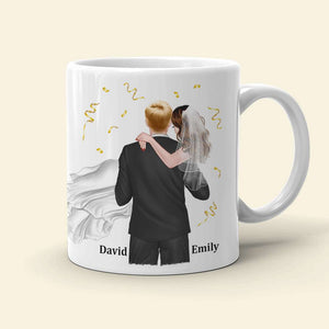 Personalized Newly Wedding Couple Coffee Mug, He Stole My Heart, Personalized Coffee Mug, Wedding Gift, Birthday Gift For Husband - Coffee Mug - GoDuckee