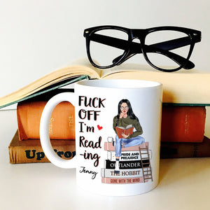 I'm Reading Book, Book Girl White Mug Gift - Coffee Mug - GoDuckee