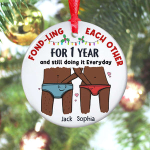 Fond-ling Each Other For Years Funny Ornament Personalized Couple Ornament, Christmas Tree Decor - Ornament - GoDuckee