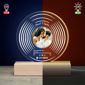 Couple Grow Old With Me - Personalized Led Light Wooden Base With Upload Image - Gift For Him/Her - Led Night Light - GoDuckee