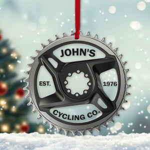 Personalized Bike Chainring Ornament, Christmas Tree Decor - Ornament - GoDuckee