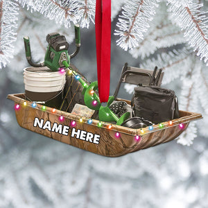 Ice Fishing Sled Personalized Christmas Ornament Gift For Ice Fishing Lovers - Ornament - GoDuckee