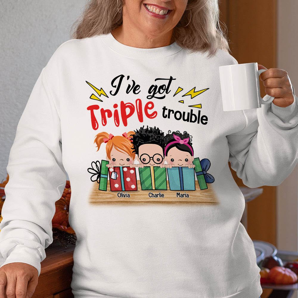 Grandma's Little Trouble, Personalized Shirt For Grandparents From Trouble Makers - Shirts - GoDuckee