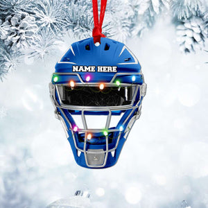 Baseball Helmet With Christmas Light - Personalized Christmas Ornament - Ornament - GoDuckee