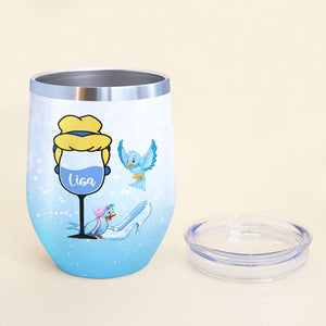 Drinking Life Is Not Fairy Tale - Personalized Tumbler Cup - Blue Birds & Shoes - Wine Tumbler - GoDuckee