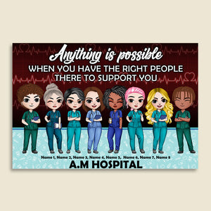 Personalized Nurse Bestie Poster - Anything Is Possible When You Have The Right People There To Support You Fol9-Vd1 - Poster & Canvas - GoDuckee
