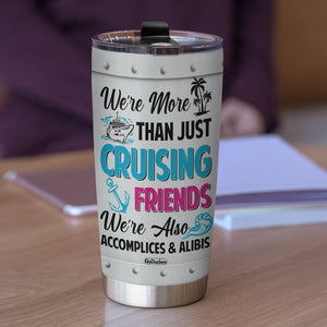 Personalized Cruising Friends Tumbler - Cruising Through Life One Port At A Time - Tumbler Cup - GoDuckee