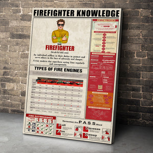 Firefighter Knowledge Personalized Canvas Printed, Gift For Firefighter - Poster & Canvas - GoDuckee