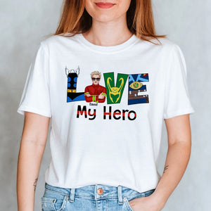 Custom Letters, Personalized Firefighter's Wife Shirt, Love My Hero - Shirts - GoDuckee