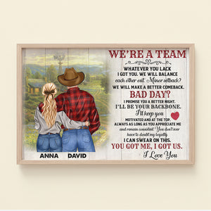 We're A Team Personalized Country Couple Canvas Print Gift For Couple - Poster & Canvas - GoDuckee