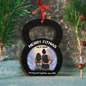 Gym Couple Merry Fitmas - Personalized Ornament - Ornament - GoDuckee