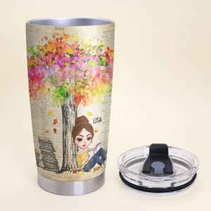 Personalized Reading Girl Tumbler - 10 Amazing Benefits Of Reading Books - Tumbler Cup - GoDuckee