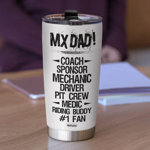 My Dad Coach Sponsor Mechanic Driver Medic Riding Buddy Personalized Motocross Dad Tumbler Cup - Tumbler Cup - GoDuckee