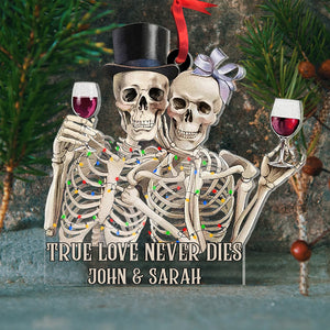 Skeleton Couple True Love Never Dies Personalized Acrylic Ornament - Ornament - GoDuckee