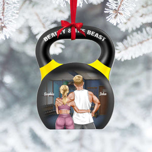 Beauty And The Beast, Personalized Workout Couple Acrylic Custom Shape Ornament, Christmas Gift - Ornament - GoDuckee