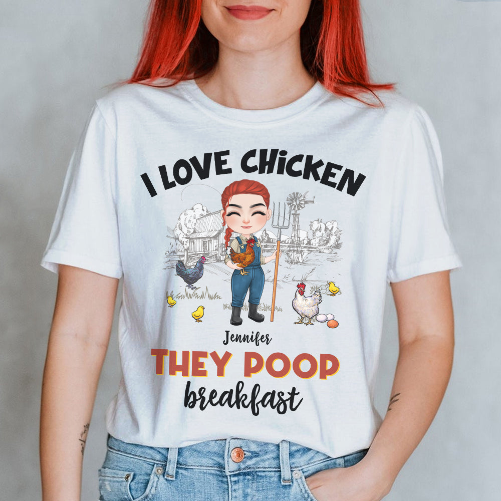 I Love Chicken, Personalized Shirt, Gift For Chicken Girl - Shirts - GoDuckee