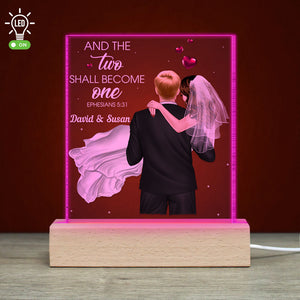 And The Two Shall Become One- Gift For Couples- Personalized Led Light- New Wedding Couple Led Light - Led Night Light - GoDuckee