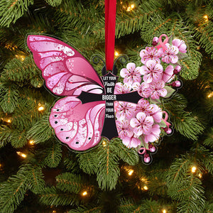 Breast Cancer Let Your Faith Be Bigger Than Your Fear Christmas Ornament - Ornament - GoDuckee