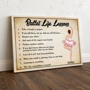 Personalized Ballerina Girl Canvas Prints - Ballet Life Lessons - Poster & Canvas - GoDuckee