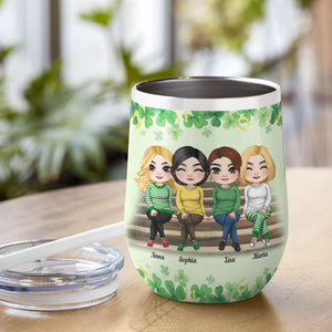 Besties Are Like Four-Leaf Clovers, Personalized Tumbler, Gifts For Best Friends - Wine Tumbler - GoDuckee