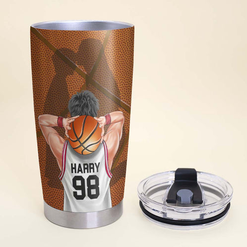 Behind Every Basketball Player Is A Mom Who Believed In Him First, Personalized Tumbler - Tumbler Cup - GoDuckee