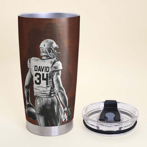 Behind Every Football Player Who Believes In Himself, Personalized Tumbler - Tumbler Cup - GoDuckee