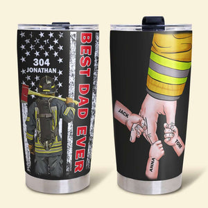 Best Dad Ever Personalized Tumbler Cup,Gift For Firefighter - Tumbler Cup - GoDuckee