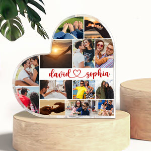 Couple Photo Heart Shaped Acrylic Plaque - Decorative Plaques - GoDuckee