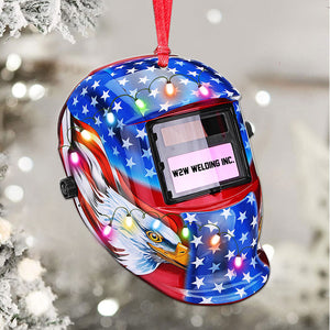 Eagle Flag Helmet Welding Protective Gear Personalized Christmas Ornament - Gift For Welders - Ornament - GoDuckee