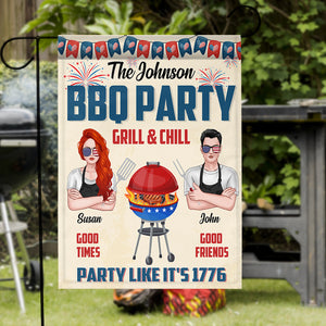 BBQ Party Grill & Chill - Personalized Flag - Flag - GoDuckee