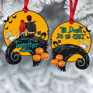 Spooky Couple Till Death Do Us Apart Personalized Custom Shape Ornament - Ornament - GoDuckee