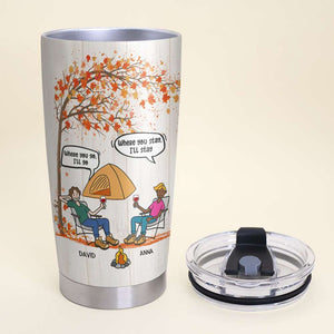 Personalized Camping Couple Tumbler - Lover Is Not Getting Divorced After Trying To Park The Camper - - Tumbler Cup - GoDuckee