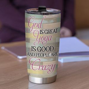 God Is Great Yoga Is Good Personalized Yoga Tumbler - Tumbler Cup - GoDuckee