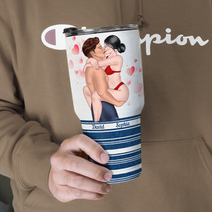 My Husband, Wife Is My Cardio, Personalized Tumbler, Gifts For Naughty Couple - Drinkware - GoDuckee