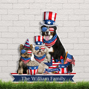 Dog's Family 4th Of July - Cut Metal Sign - Metal Wall Art - GoDuckee