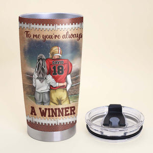 I'll Always Be Your Biggest Fan Personalized Football Couple, Gift For Couple - Tumbler Cup - GoDuckee