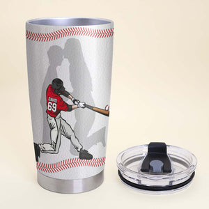 Baseball Player Mom Who Believed In Him First, Personalized Tumbler - Tumbler Cup - GoDuckee
