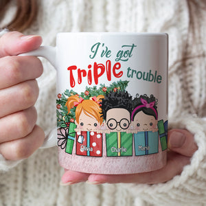 Grandkids Little Trouble, Personalized White Mug, Gift From Little Troublemakers - Coffee Mug - GoDuckee