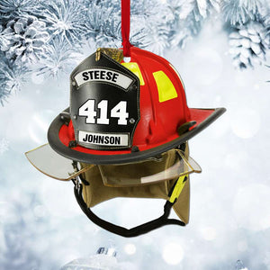 Firefighter Helmet - Personalized Christmas Ornament - Ornament - GoDuckee